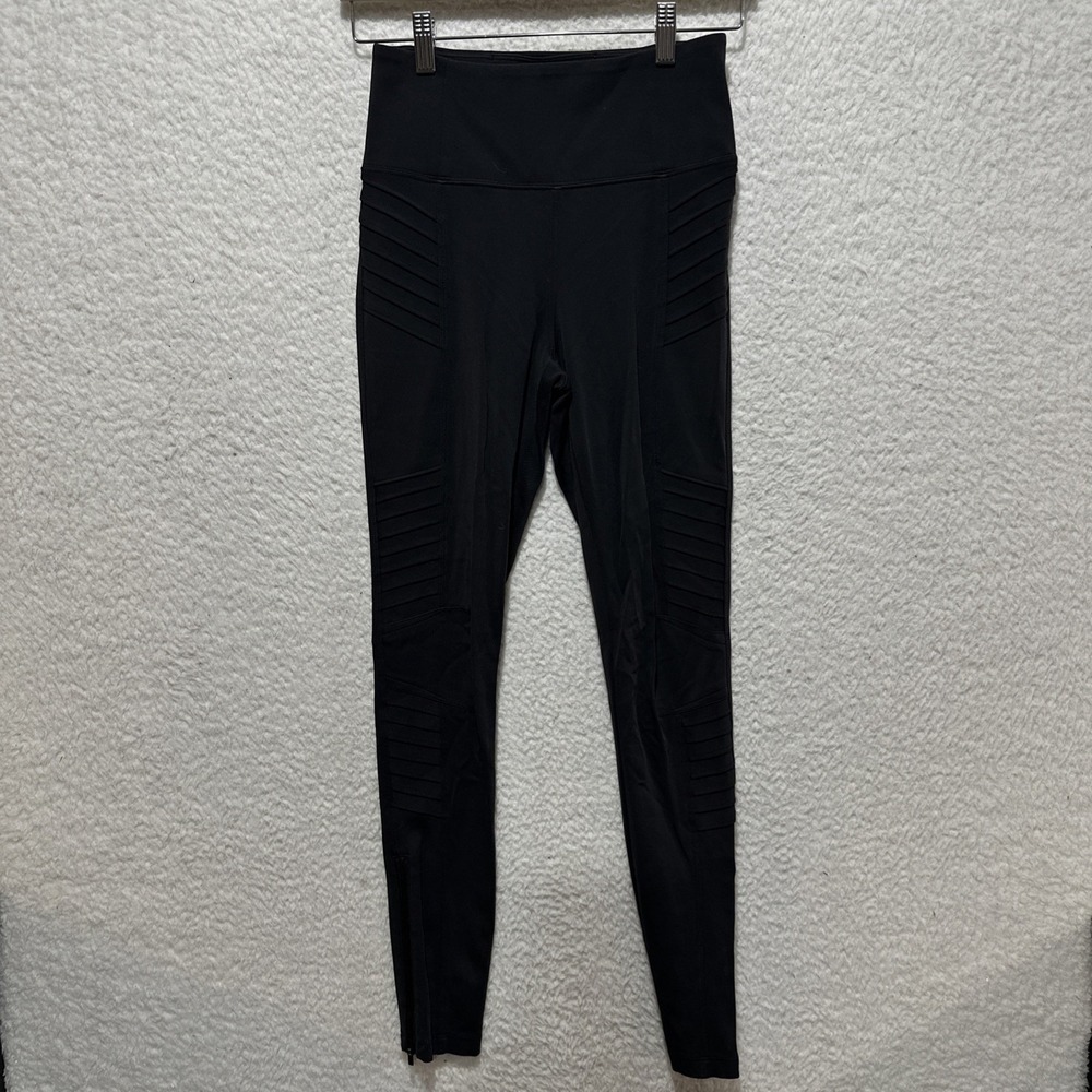 Athleta Size XS Black Delancey Moto Stretch High Waist Full Length Leggings
